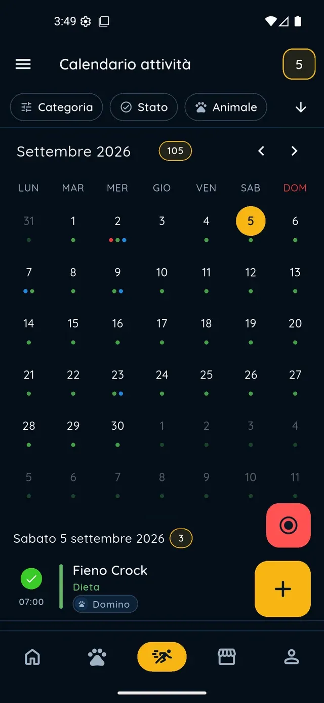 Activities and reminders — PawsPet