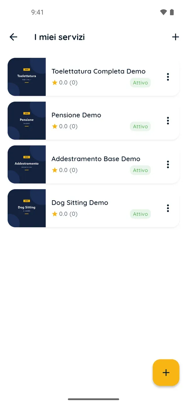 Services and prices in PawsPet Business